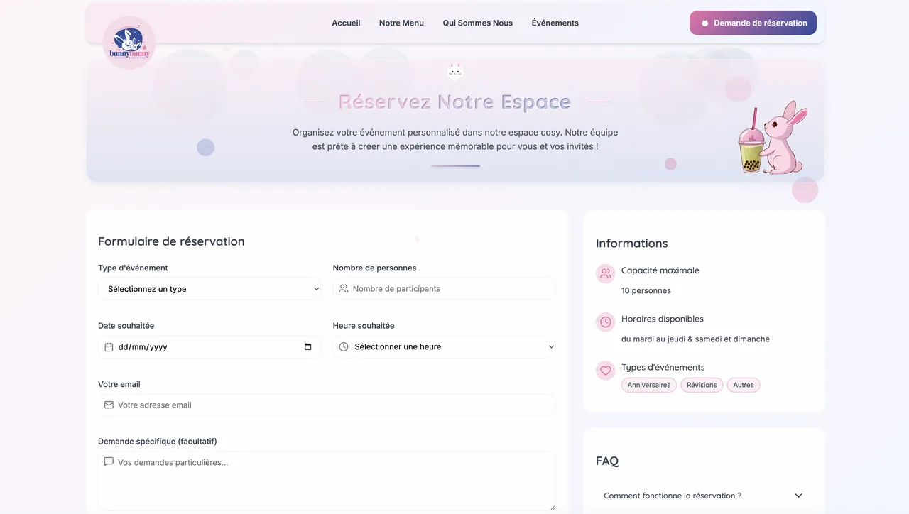 Bunny Bunny — réservation d'espace en ligne